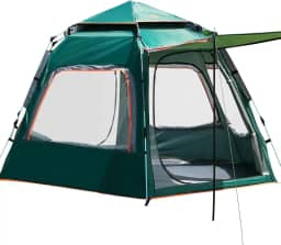 Barraca de Camping Automática 3-6 Pessoas, Impermeável com Mosquiteiro e Coberta UV Dobrável