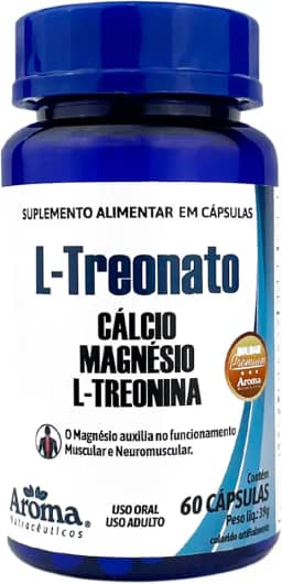 Magnésio L-Treonato, para Músculos e Neurônios, 60 Cápsulas - Aroma Bem Estar