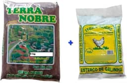 Kit Terra Adubada 5Kg + Esterco de Galinha 700Gr Terra Nobre - Plantas - Horta - Plantação