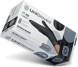 UNIGLOVES Luva Nitrilica Para Procedimento (Sem Pó) Unigloves® Black Premium Quality - M - 100 Unidades