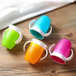 Copo Infantil 360° Antivazamento com Alças – Copo de Treinamento para Bebê 200ml Livre de BPA (PINK)