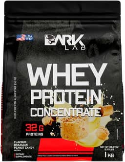 Whey Protein Concentrado Dark Lab, 1kg, Paçoca, Ganho de Massa Muscular