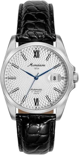 Relógio Automático Masculino Calendário Branco Couro