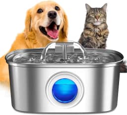 Fonte para Gatos com Filtro,Dispensador de água para cães Inox 304,Bebedouro Gato Automático Super Silencioso 3.2L para Animais de Estimação