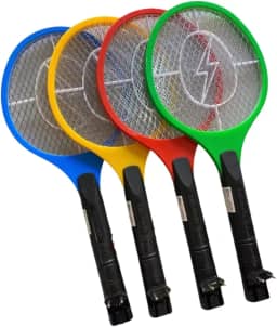 Raquete Elétrica Mata Insetos, Recarregável, Bivolt, 4 Cores Disponíveis