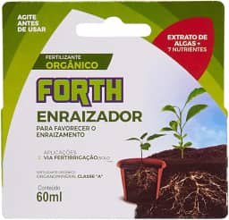 Forth Enraizador Líquido Concentrado, Enraizamento, Formação de Raízes, Micronutrientes, Extrato de Algas, Organomineral Classe A, 60ml