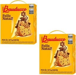 Cesta De Natal Bauducco Pequena Com Panetone - 15 Itens
