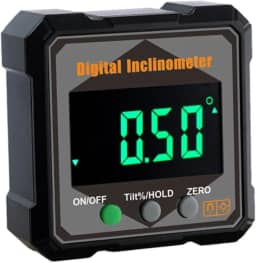 Stgfyxgs Inclinômetro Eletrônico, Ferramentas para Marcenaria, Visor Transparente, Medidor de ângulo IP54, Nível Digital, Medidor de ângulo para Carpintaria, B, Tamanho real