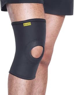 Joelheira Cinta Ortopédica Longa Com Orifício e Reforço Saúde Kestal Ksn002 (Preto, M)