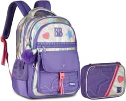 Kit Mochila Rb Rebecca Bonbon Costas Estojo Juvenil Escolar Volta as aulas 2026 Notebook (Lilas)