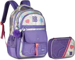 Kit Mochila Rb Rebecca Bonbon Costas Estojo Juvenil Escolar Volta as aulas 2026 Notebook (Lilas)