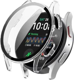 Capa Protetora Case Com Pelicula De Vidro Embutida 123smart Compativel Com Galaxy Watch 7 44mm (Transparente, 44mm)