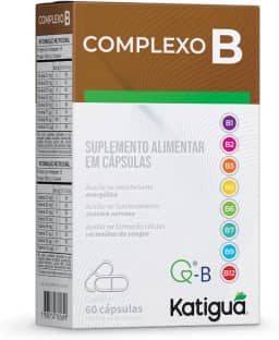 Katiguá, Complexo B, B1, B2, B3, B5, B6, Sem sabor, 60 Cápsulas rígidas, Branco