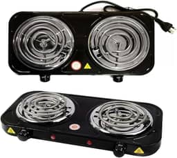 Fogão Elétrico Fogareiro Portátil Cooktop 2 Bocas 2000w 127v (PRETO)