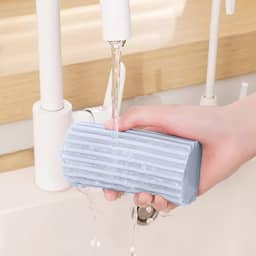 Esponja de espanador úmida e limpa, escova de limpeza de esponja, espanador para limpeza de persianas, vidro, ventilações, grades (cinza)