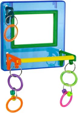 Brinquedo Espelho Para Calopsita Agapornis Periquito Multi Play Colorido Divertido Toco Tucano Espelhinho Maritaca Papagaio Canário