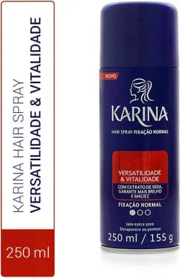 Karina Hair Spray Fixador 250 Ml Normal Vermelho Pequeno