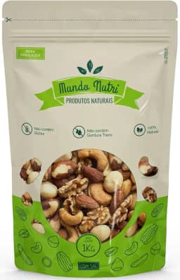 1kg Mix de Castanhas Premium Mundo Nutri - Castanha de Caju, Castanha do Pará, Amêndoas, Nozes e Macadâmia (COM SAL)