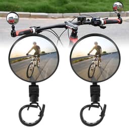 2 unidades de espelhos retrovisores para bicicleta, guiador de bicicleta com rotação de 360 ° ajustável Espelho amplo angular leve para mountain bike, bicicleta de estrada, bicicleta urbana