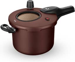 MTA - Panela de Pressão com Visor de Vidro e Fechamento Externo em Alumínio com Antiaderente, Capacidade de 4,5L, nº 20, Cor Chocolate, Linha Visor.