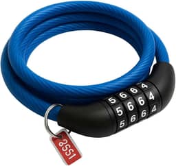 Cadeado Cabo De Aço Trava de Segurança Portátil Com Combinação Numérica Reforçada Para Travar Bicicletas Motos E Acessórios