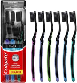 Escova de Dente Colgate Slim Soft Black Com Infusão de Carvão 6 unid