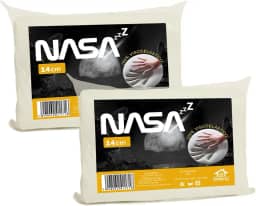 Kit 2 Travesseiro Nasa 14cm Altura Espuma D40 Viscoelástico Nasa Zz Capa Com Zíper 100% Algodão 200 Fios - Lar Conforto…