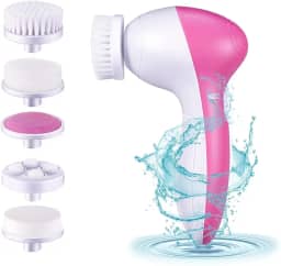AKOOTE Escova facial de limpeza de rosto escova de limpeza à prova d'água novo estilo 2 velocidades com 5 cabeças de escova escova de beleza facial pincel de limpeza de rosto em uma linda caixa...