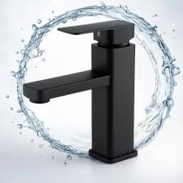 Torneira Monocomando Preta Fosca para Banheiro e Lavabo – Misturador Água Quente e Fria em Metal Resistente com Design Moderno e Arejador Removível