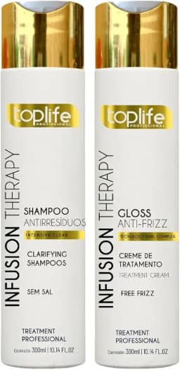 Kit Escova Progressiva Infusion Therapy Toplife Profissional 2x300ml