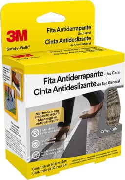 3M, Safety-Walk, Fita Antiderrapante, Cinza, 50mm x 5m