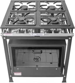 Fogão Industrial 4 Bocas 2 Simples a Gás Baixa Pressão MR Fogões com Forno P5
