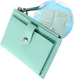 Carteira Feminina Porta Cartão bolso para moedas com zíper em Couro PU modelo pequeno, cartões de crédito, slim luxo.