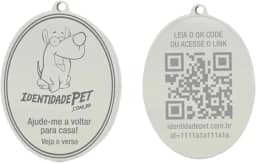 Medalha de Identificação Pet com QR-Code em Aço Inox Resistente a agua e arranhões– Fácil Ativação pelo Site - Sem Mensalidade nem Anuidade - Tag de Localização GPS com Notificação por E-mail