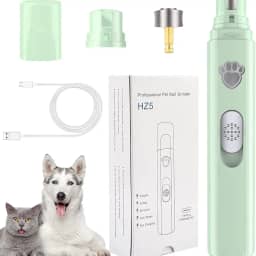 Pet Lixa de Unha Elétrica, Aparador Lixador de Unhas Profissional Elétrico Recarregável USB para Gatos Cães Cachorros Animais de Estimação (Verde)