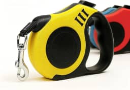 Coleira Guia Retrátil para Cachorros e Gatos 3 Metros – Trela de Passeio Automática em Nylon Reforçado com Trava de Segurança, Resistente e Confortável para Pets até 15kg (Amarelo)