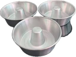 Kit 3 Forma Bolo Caseiro 20 X 6,0 X 18 Cm Alumínio Com Furo no Meio
