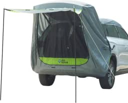 JOYTUTUS Tenda de porta traseira SUV com toldo de sombra, cobertura e postes de teto de carro, barraca de acampamento resistente à água, preferida para viagens ao ar livre, ajuste universal na maioria