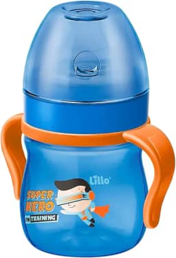 Lillo Caneca Aprendizado C/ Alça Evolution Bebedor SIL 150 ml - Menino, Lillo, Azul/Laranja