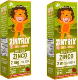 KIT 2X ZINTRIX (Zinco Infantil) 20ml - Flora Nativa Sabor:Morango