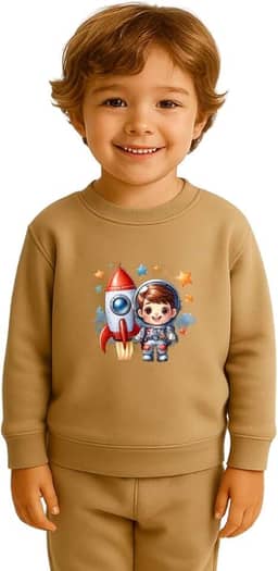 Moletom Blusa De Frio Infantil Unissex Quentinho Flanelado Astronauta