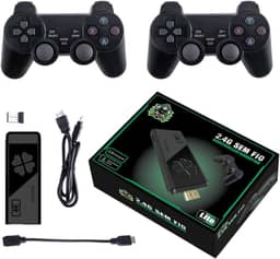 Vídeo Game Retrô 4K 64G com 10.000 Jogos, HD Display, Vídeo Game Stick para PS1/GBA/FC/MD, Clássico Retro Video Game Retrô Lite para Monitor de Projetor de TV