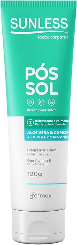 Pós Sol Sunless Aloe Vera e Camomila com Ação Hidratante e Refrescante 120g