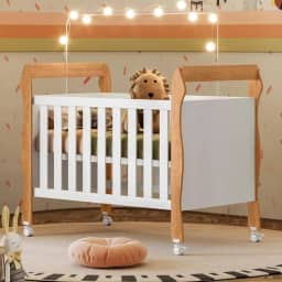 Berço Mini Cama 3 em 1 Soninho Tigus Baby Amadeirado