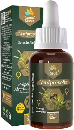 Própolis Verde Extrato 70% Natural Puro Concentrado Forte Alecrim do Campo Imunidade 30 ml Sem Cera