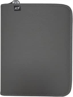 Fichário com Zíper, ACP, Sweet, Cinza, com Estojo e Divisórias, 96 Folhas