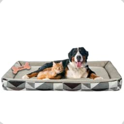 Cama Pet Espaçosa Para Pet Porte Grande Com Ossinho Pelúcia (Triângulo cinza)