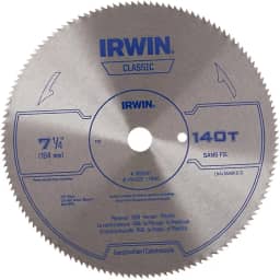 IRWIN Tools Lâmina de serra circular com fio de aço da série clássica, 18 cm, 140 T, 0,87" Kerf (11840)