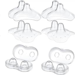 12 Peças de Protetor de Mamilo para Amamentação de Recém-Nascidos, Corretor de Mamilo Invertido de Silicone, com Estojo de Transporte Transparente, Extensor de Mamilo de Silicone para Amamentaç