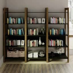 Conjunto 3 Estantes para Livros 15 Prateleiras Biblioteca Az Premium Espresso Móveis